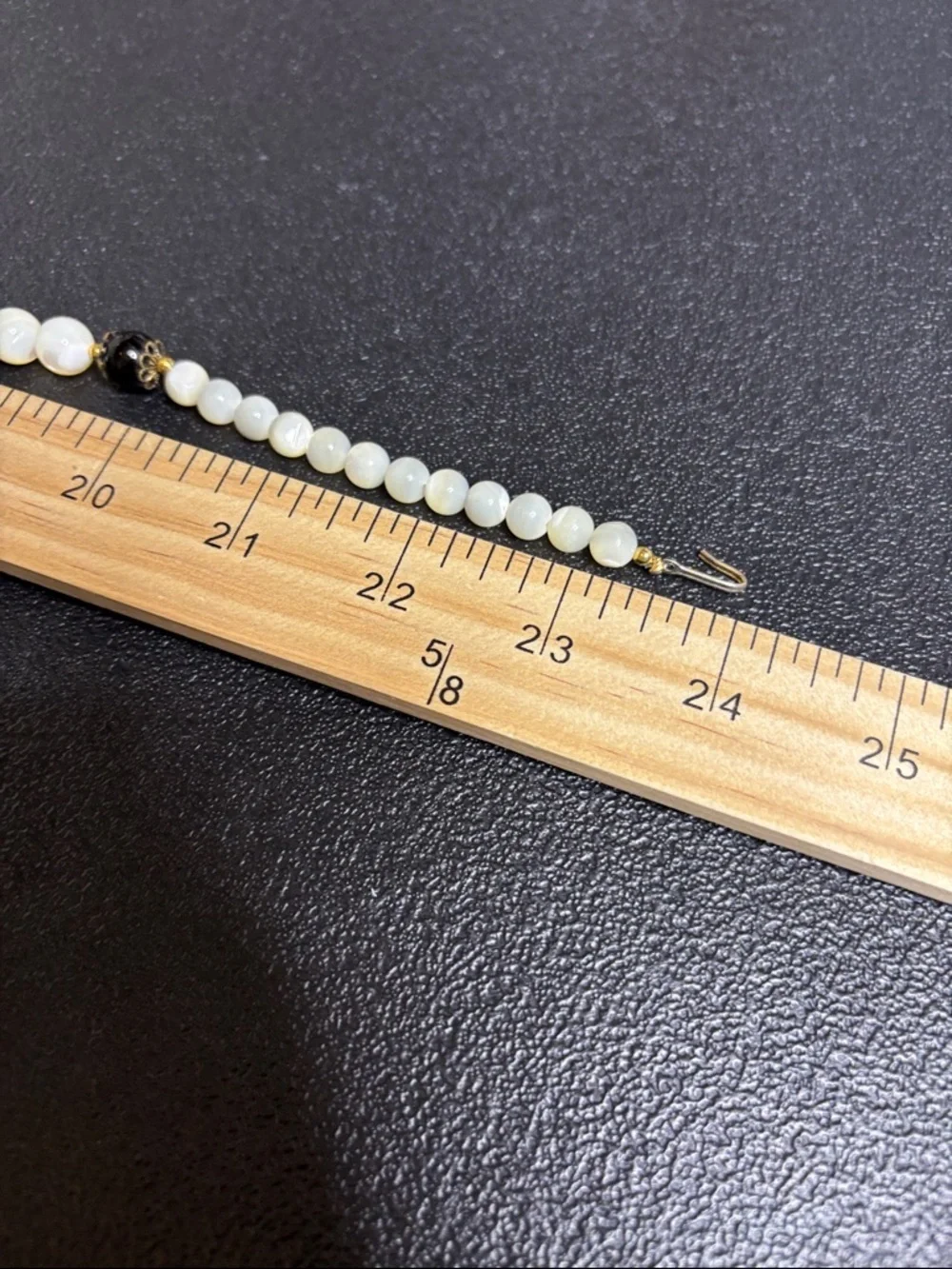 Vintage Panda Pendant Necklace Mother of Pearl Black Beaded Necklace